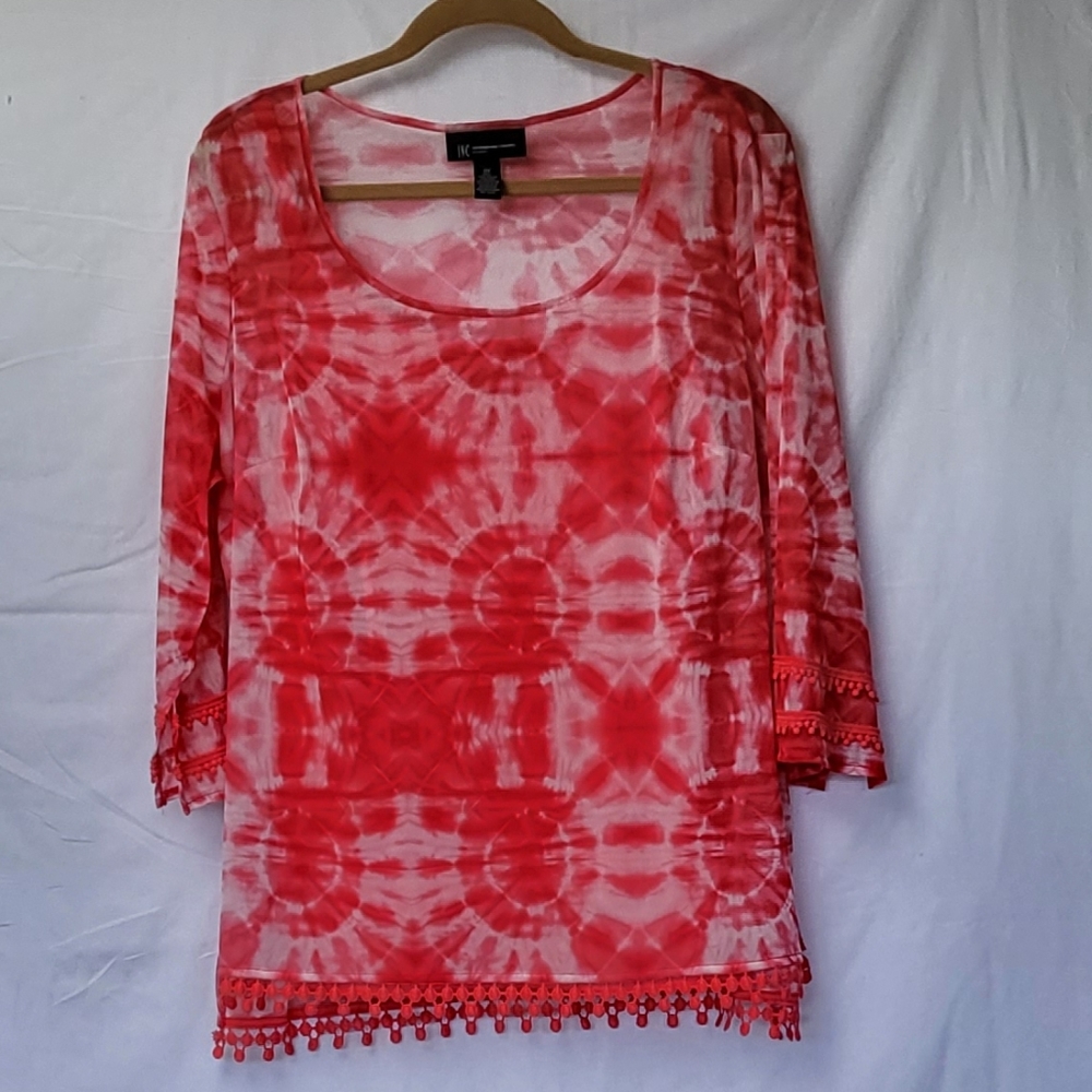 International Concepts INC Optical Tie Dye 2- piece blouse sz. 12/14W